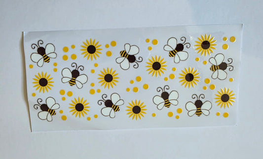 Flowers and Bees 16oz UV DTF Wraps