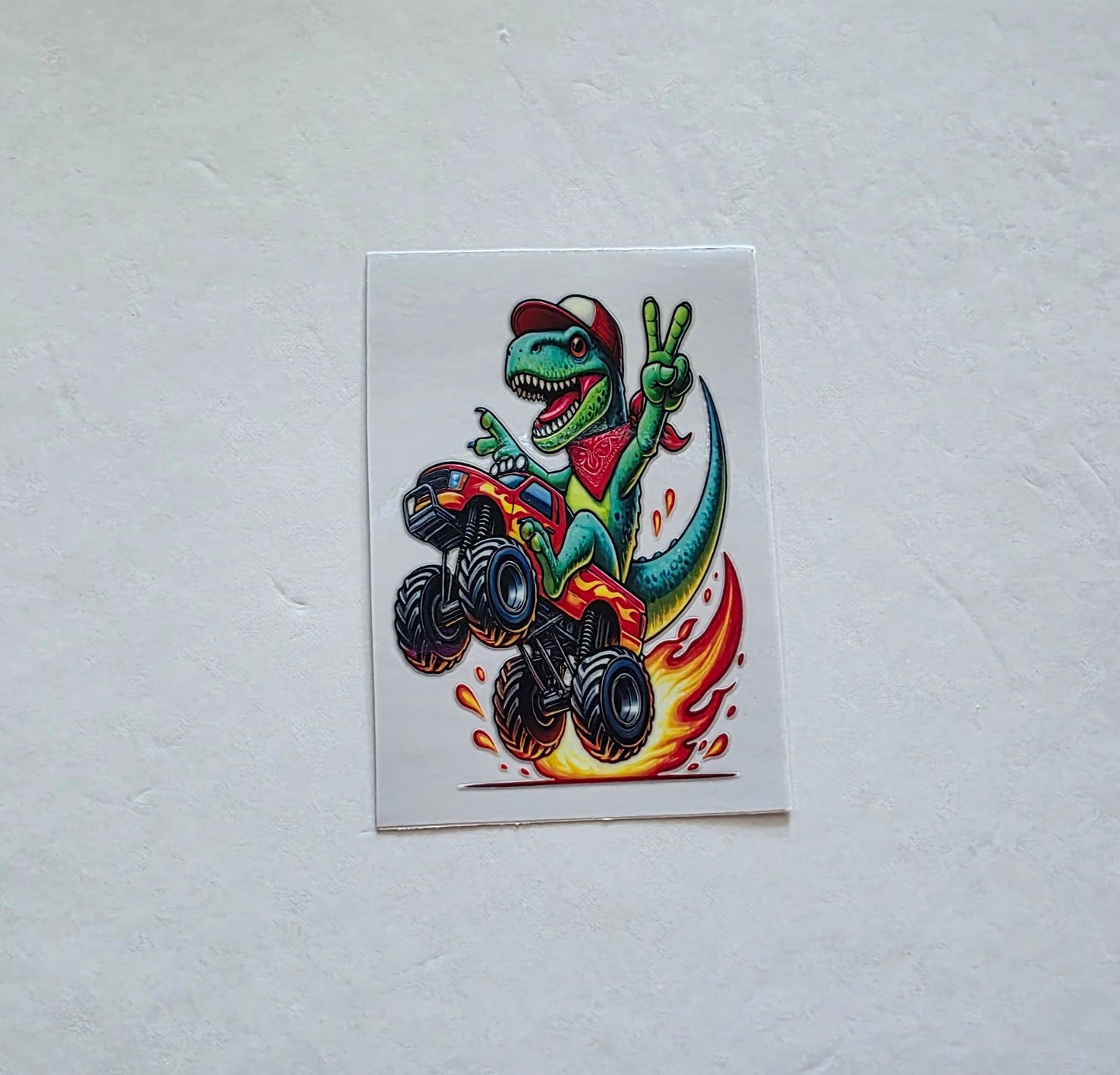 Dinosaur Monster Truck UV DTF stickers (10cm)
