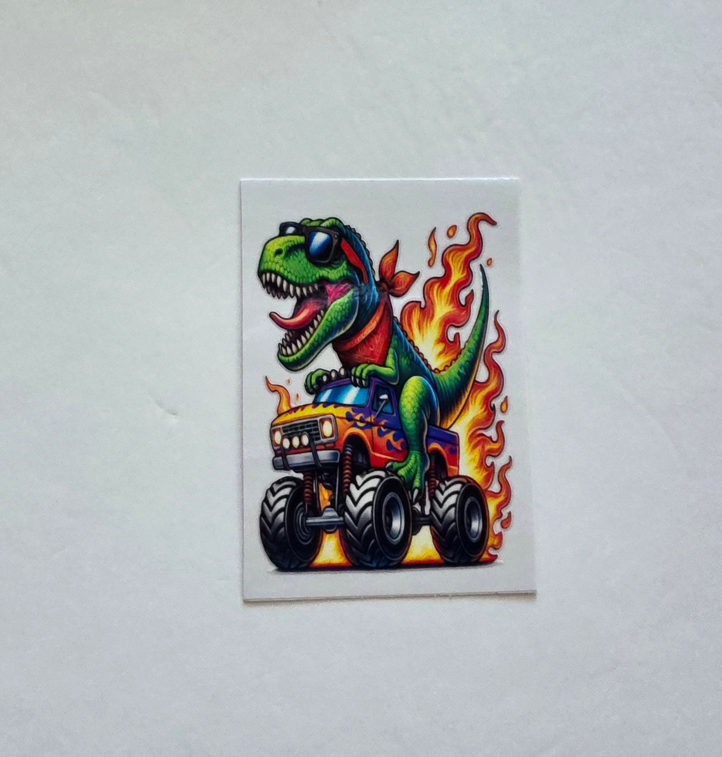Dinosaur Monster Truck UV DTF stickers (10cm)