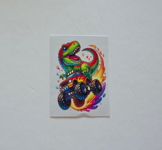Dinosaur Monster Truck UV DTF stickers (10cm)