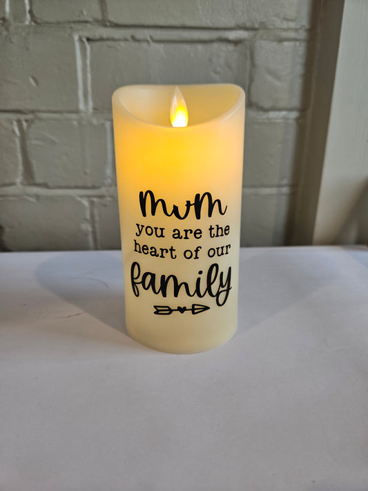 Led mum quote candles